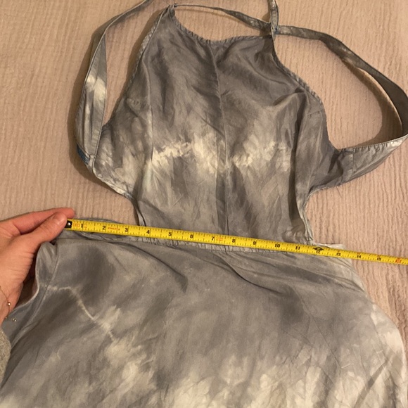 Free People Intimate Silk Elegant Gray and Blue Tie-Dye Maxi Dress. Size XS - Picture 5 of 11